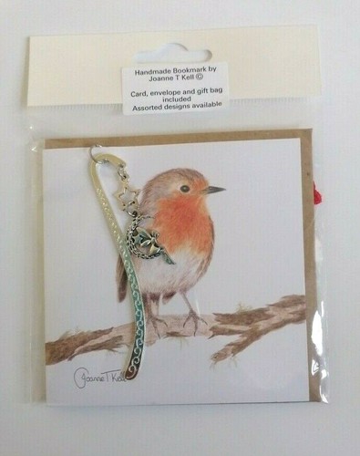 HANDMADE BOOKMARK - DANGLING FAIRY & STAR CHARM - ROBIN CARD & GIFT BAG INCLUDED - Picture 1 of 3