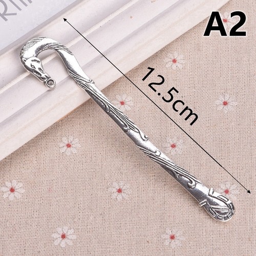 Wholesale Antique Tibetan Silver Bronze Charms Curved Bookmarks Beads Findings - Picture 6 of 30