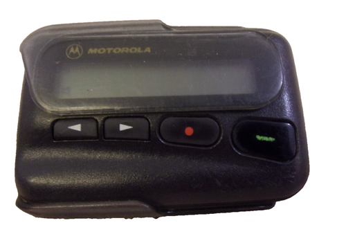 Vintage Motorola Pager Advisor Pro Original Zubehör Hersteller schwarze Hülle spielt Mot Piepton Song