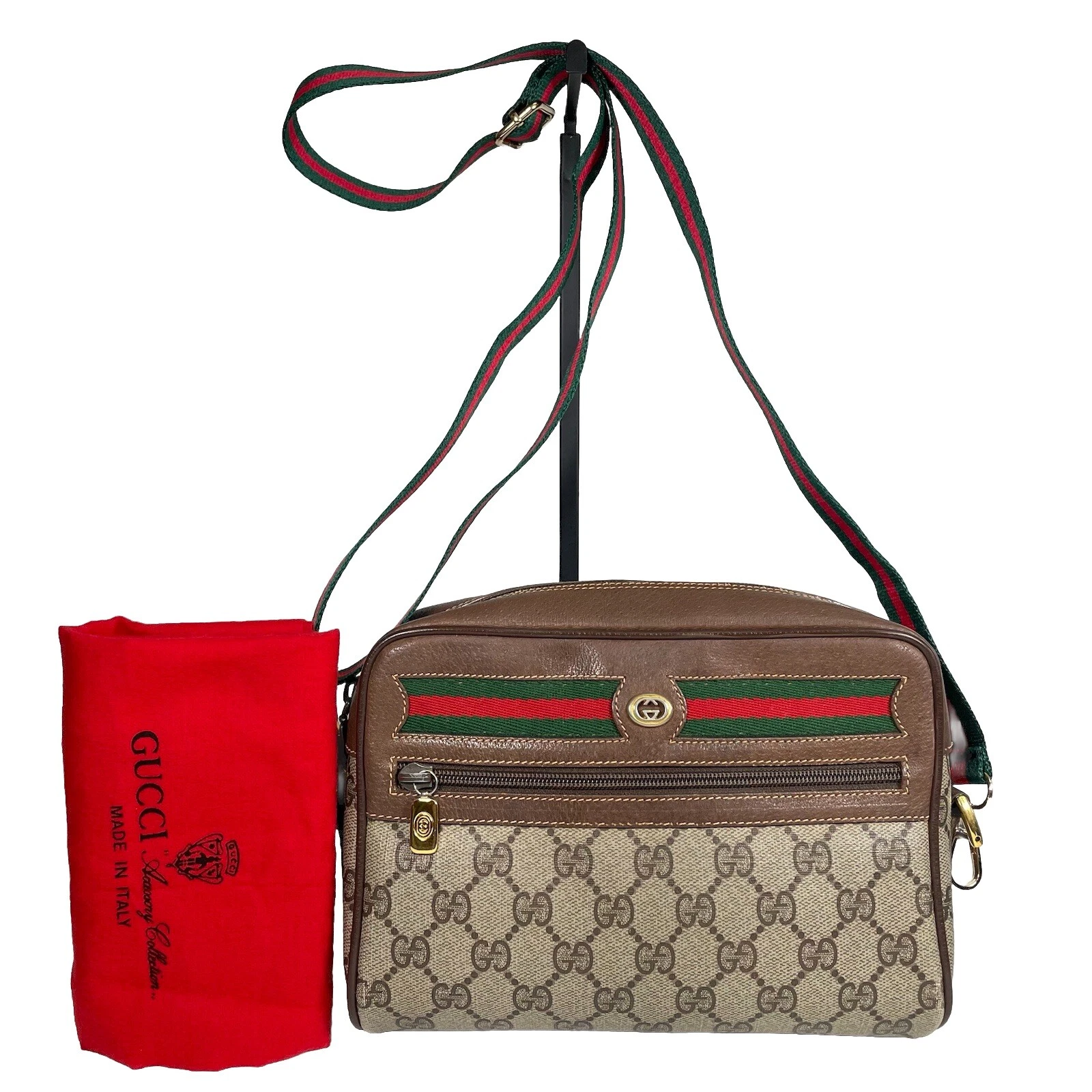 Sac à bandoulière vintage Gucci sac à main bandoulière GG cuir PVC suprême imbriqué