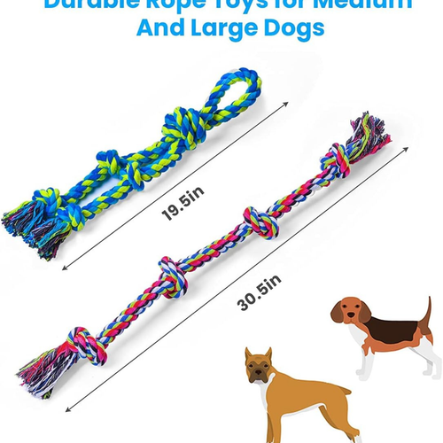 2 Pcs Dog Rope Toys Indestructible for Aggressive Chewers for Large Breed Heavy - Picture 6 of 6