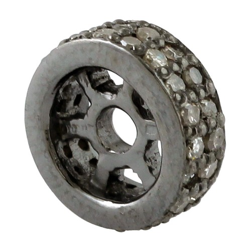 Espaciador de rodio negro diamante 0,27 quilates hallazgo plata esterlina 925 925 - Imagen 2 de 5