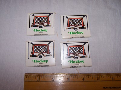 Four 1984 Ohio Match Co - Sport History Series Matchbooks - HOCKEY