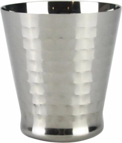 Stainless Steel Hammered Glasses Tumblers 300ml Set of 6 Shatterproof Metal V - Picture 3 of 7