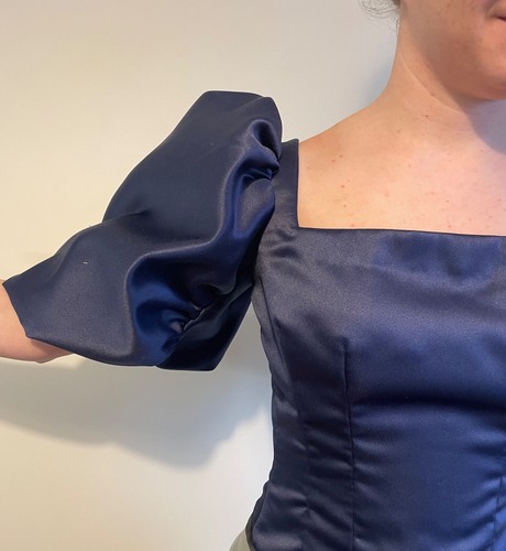 Victorian early 1890s style women evening dress from satin (faux silk) size 4-30 - Picture 11 of 16