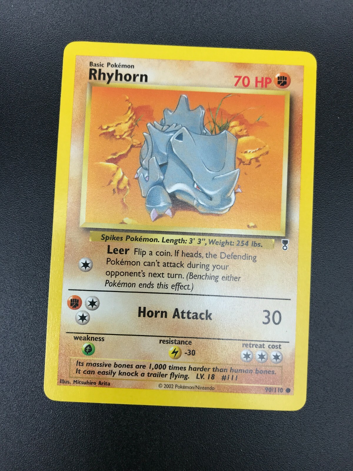 Rhyhorn 90/110 Common Legendary Collection 2002 Pokemon WOTC Vintage NM