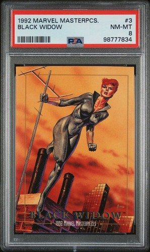 1992 Marvel Masterpieces Avengers Black Widow #3 Card PSA 8 - Bild 1 von 3