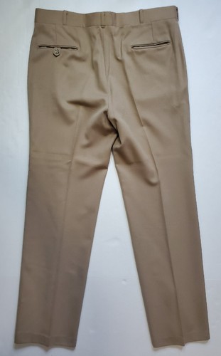 Pantalones Halrin para hombre talla 35x32 pantalones de vestir de lana pura bolsillos beige vintage - Imagen 2 de 10