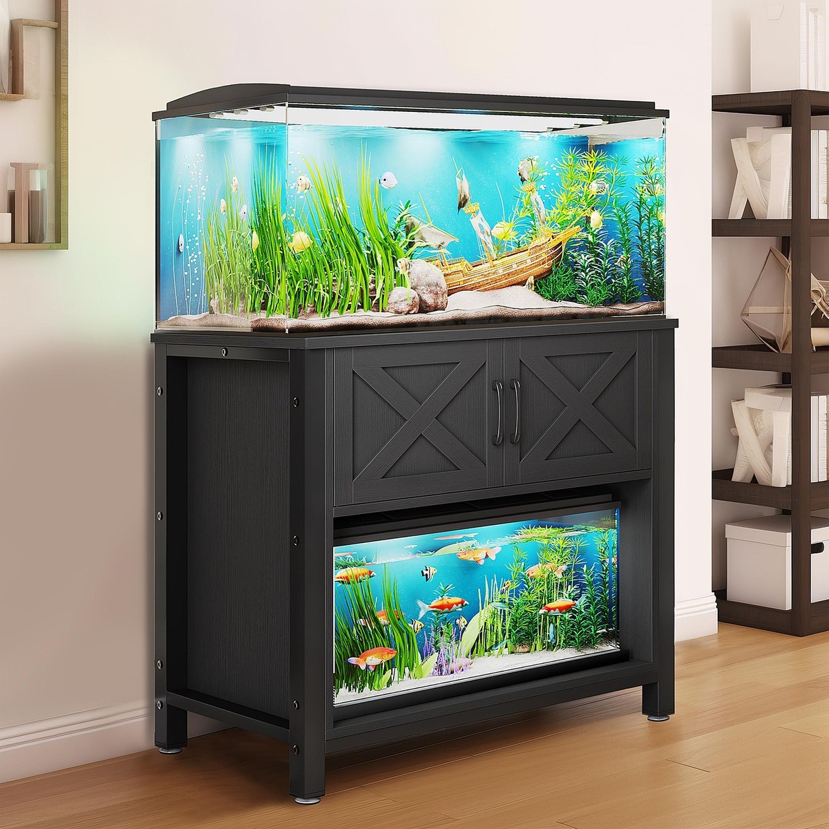 Heavy Duty Metal Aquarium Stand with Power Outlets 40-50 Gallon