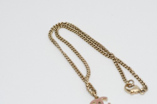 CHANEL Anhänger Halskette Cc Logo Rosa Gold 07C Pearl Überzug Peel Aus Gebraucht - Bild 9 von 11