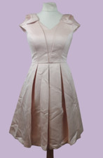 Ted Baker Bow Detail Pleated Baby Pink Dress Size 2 (10 uk) rrp £170 CR098 AA 22