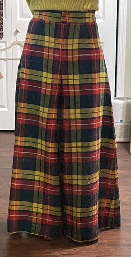 Vintage Elephant Bell Bottom Wool Blend Union Made 1970’s Plaid Pants Size 8? * - Bild 4 von 21
