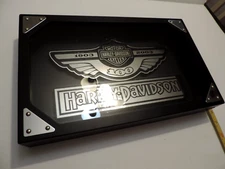 HARLEY DAVIDSON 100TH ANNIVERSARY SHADOW BOX RARE IN EXCELLENT CONDITION .