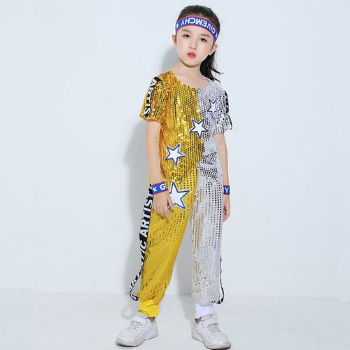 Girls Boys New Sequins Jazz Dance Costume Chothes Set for Kid - Picture 37 of 60