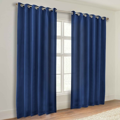 Classic Modern Solid Room Darkening 52" Wide Blackout Curtain Panels Set of 2 - Picture 140 of 260