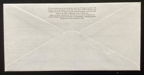 GB 1992 Tennyson FDC, Benham Carga de la Brigada Ligera FIRMADO Tennyson (PD444) - Imagen 2 de 2