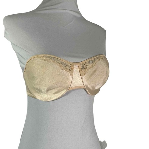 Vintage 1980s Nude Warner's UNderwire Unlined Strapless Bra 34 B - Picture 2 of 6