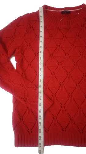 Tommy Hilfiger Suéter Mujer Talla L Palomitas Tejido Manga Larga Cuello Redondo Rojo Cereza - Imagen 9 de 9