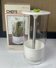 CHEFS HERB KEEPER Glass Storage 10" Container Hydration NEW in Box 30359