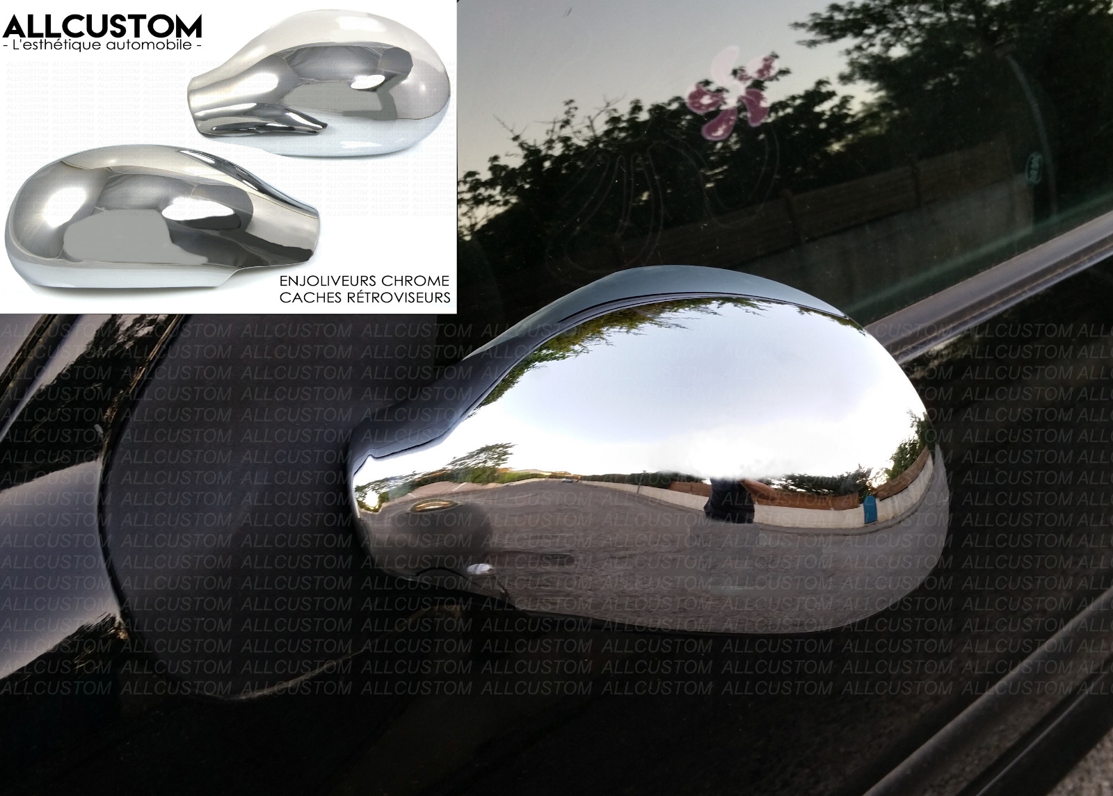 Moulures de rétroviseur finition chrome brillant pour Xsara Picasso