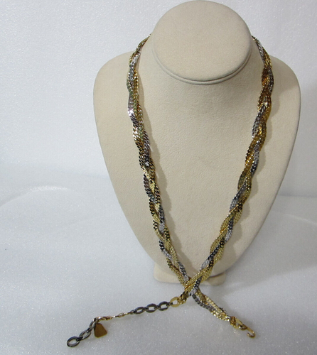 Morris Moskowitz Kette Gürtel Gold Silber Twist geflochten Vintage Metallglied signiert MM - Bild 9 von 17