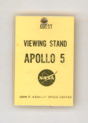 1968 NASA APOLLO 5 viewing stand badge RARE #1 - First Lunar Module Flight Test