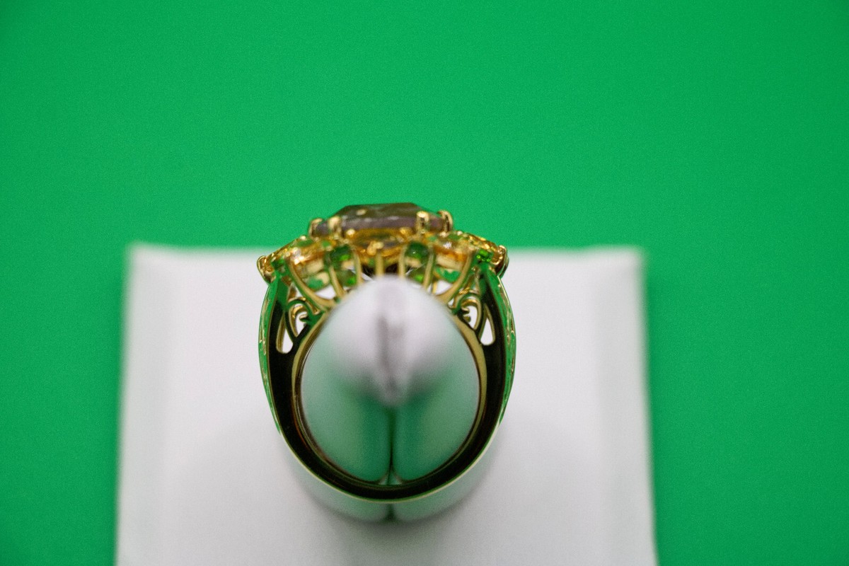 Chocolate Sapphire & Multi Gemstone 23.90 ctw Ring in 18K