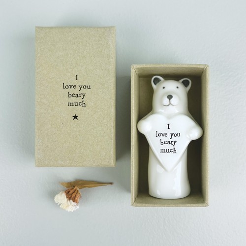 East of India Porcelain Bear With Heart, Porcelain Ornament - Picture 3 of 3