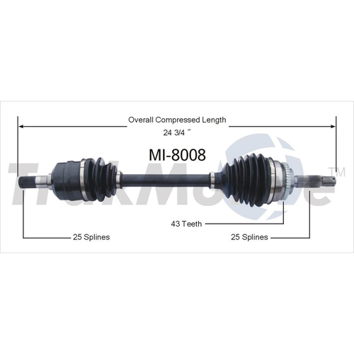 2x Front Left Front Right CV Axle Shaft for Mitsubishi Eclipse 1995~1999 - Picture 3 of 3