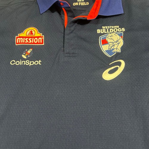 Western Bulldogs Asics AFL Polo Shirt Mens Size M - Picture 2 of 4