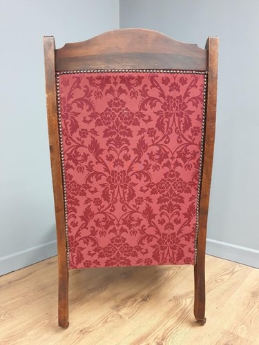 Antique Victorian Mahogany Nursing Chair Lounge Hall Bedroom Chair - Picture 11 of 19
