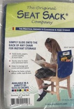 Seat Sack Storage Pocket, Blue chair organizer school homework storage