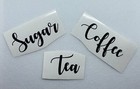 BLACK Tea Coffee Sugar Vinyl Stickers - Kitchen Canisters Pantry Jar Labels #01