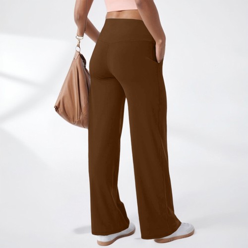 Women Summer Sports Pockets Casual Loose Pants Ladies High Waist Plain Trousers - Picture 6 of 27