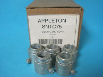 Brand New Box of 5 Appleton Electric Rigid Conduit Steel Set Screw 3/4'' SNT-75
