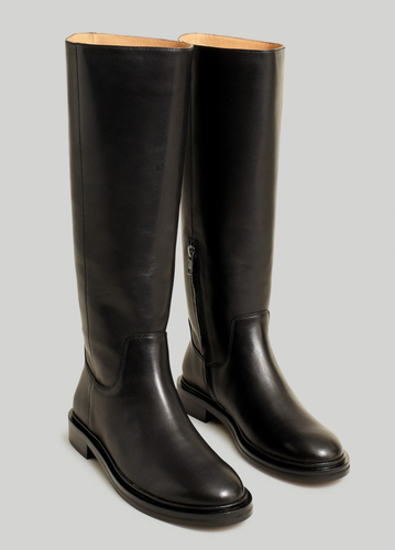 NEW MADEWELL BLACK LEATHER THE DRUMGOLD EXTENDED CALF BOOTS NN039 SZ 11 - Picture 2 of 6
