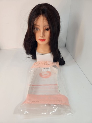 LOT OF 2 Natural Long 23" Straight Lace Front Wig w/ Baby Hair For Women Black  - Picture 2 of 7