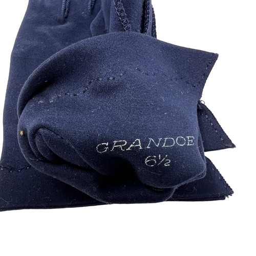 Guantes de nailon vintage para mujer dos pares azul marino y blanco talla 6 1/2 - Imagen 6 de 10
