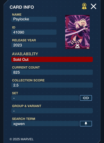 Psylocke X-Gwen Award - Topps Marvel Collect Digital card - Picture 2 of 10
