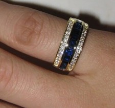 Blue Gold Men's Flat CZ Ring
