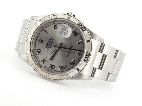 Rolex Datejust Mens Stainless Steel Thunderbird Turn-O-Graph Oyster Roman 16264 - Picture 2 of 6