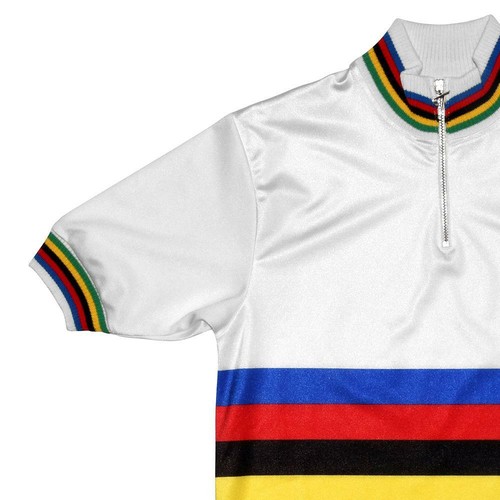 MAGLIA "seta" CAMPIONE DEL MONDO Ciclismo Vintage Cycle Jersey Made in Italy - Imagen 3 de 6