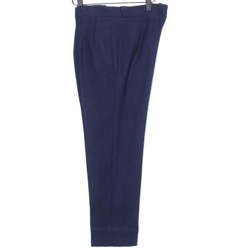 French Rockabilly 1950s Drop Loop Blue Striped Wool Tailor Made Suit Pants W34 - Picture 3 of 11