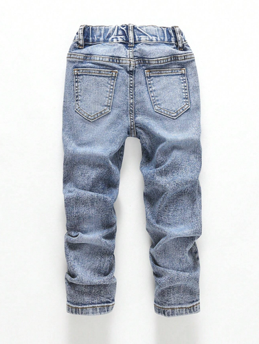 Jean Rasgado Pantalones Azules Mezclilla Para Niños Elegantes Vaqueros Pantalón - Picture 2 of 8