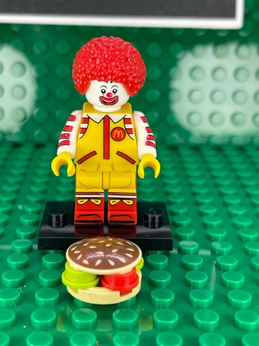 Custom PAD gedruckt LEGO ANIMÉ RONALD McDONALD Minifigur + Bonus Vitrine