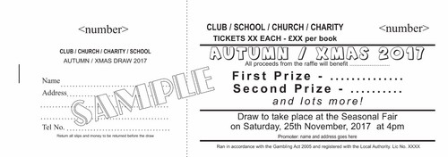 1000 Raffle Tickets - GLUED in books of 10 - 100 books - Fundraising - Picture 6 of 8