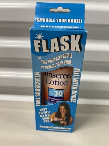 Fake Empty Sunscreen Bottle Alcohol Flask Gag New Funny Gift Smuggle Your Booze - Picture 3 of 17