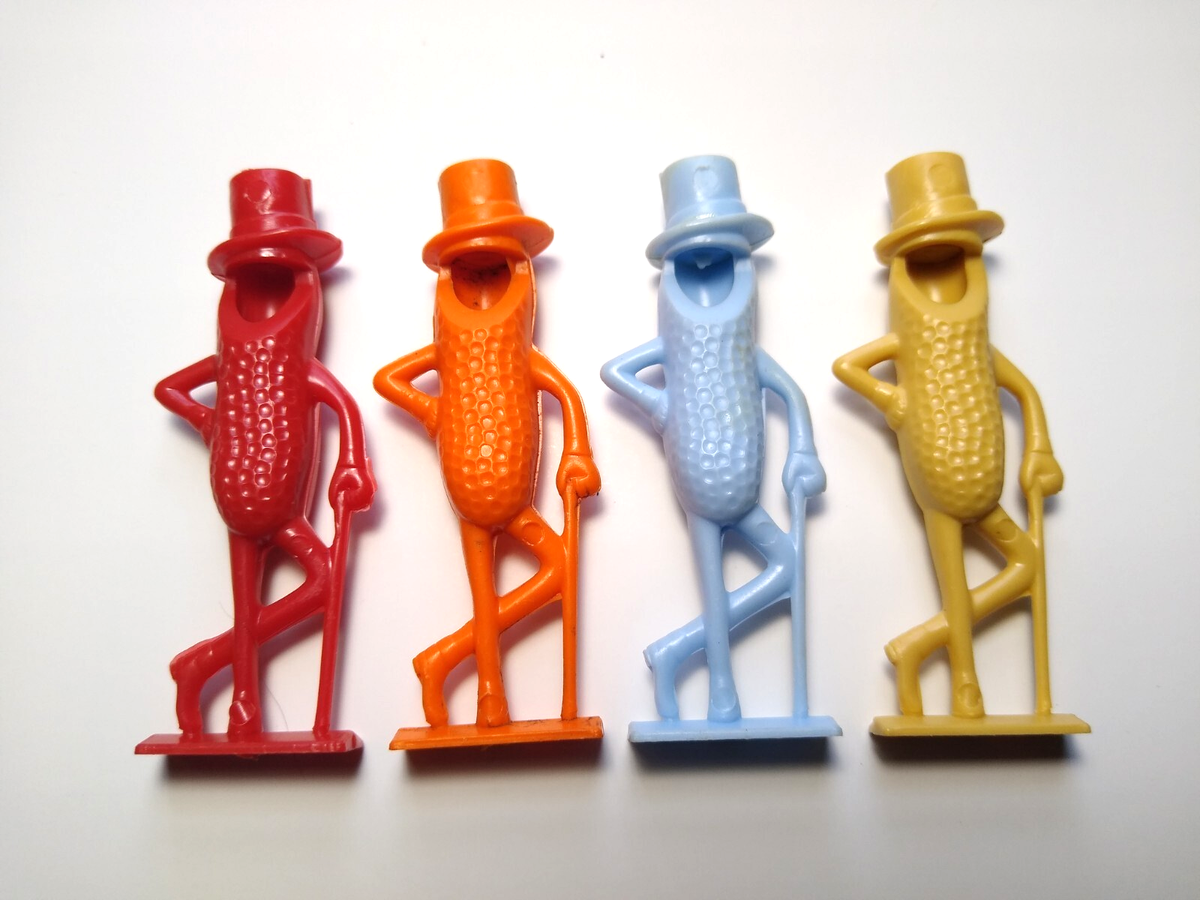 Mr. Peanut Planters Lot Of 5 Items Bendy Figure Red Orange Blue