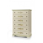Drawer Unit 6 Drawers Decorated Flowers Shabby Chic White Arte Povera Classic