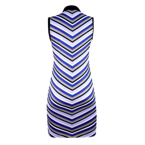 NEW Daily Sports Womens Nelly Sleeveless Chevron Navy Purple Golf Dress S $129 - Picture 2 of 3